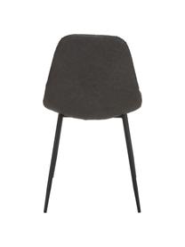 Kunstleren stoelen Linus, 2 stuks, Bekleding: kunstleer (65% polyethyle, Poten: gepoedercoat metaal, Donkergrijs, B 41 x D 53 cm