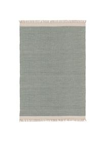 Tapis en laine vert, tissé main Kim, 80 % laine, 20 % coton
Les tapis en laine peuvent perdre des fibres lors des premières semaines et des peluches peuvent se former, ce phénomène est naturel et diminue à mesure de votre usage et du temps, Vert, crème, larg. 120 x long. 170 cm (taille S)