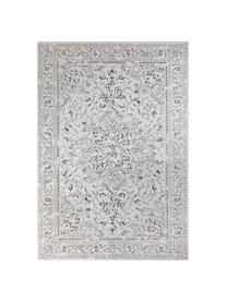 Tapis oriental blanc crème/gris foncé viscose à poils ras Machasi, 73 % viscose, 27 % acrylique chenille, Blanc crème, gris foncé, larg. 95 x long. 140 cm (taille XS)