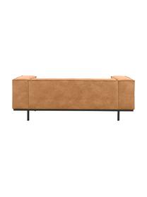 Leder-Sofa Abigail (2-Sitzer) in Braun mit Metall-Füßen, Bezug: Lederfaserstoff (70% Lede, Beine: Metall, lackiert, Leder Braun, B 190 x T 95 cm