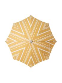 Parasol ogrodowy z frędzlami Retro, Stelaż: drewno naturalne, laminow, Żółty, kremowobiały, Ø 180 x W 230 cm