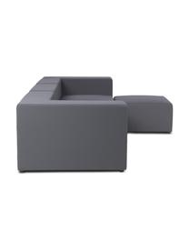 Modulares Outdoor-Sofa Simon (4-Sitzer) mit Hocker, Bezug: 88% Polyester, 12% Polyet, Gestell: Siebdruckplatte, wasserfe, Dunkelgrau, B 285 x T 105 cm