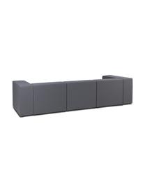 Sofá rinconera modular para exterior Simon (4 plazas), Tapizado: 88% poliéster, 12% poliet, Estructura: placa de serigrafía, resi, Tejido gris oscuro, An 285 x F 105 cm