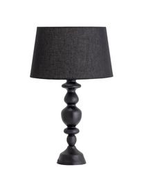 Grande lampe à poser noire en bois d'hévéa Bera, Noir