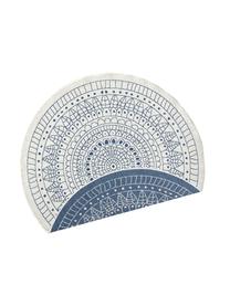Okrúhly vzorovaný obojstranný koberec do interiéru/exteriéru Porto, 100 % polypropylén, Modrá, krémová, Ø 200 cm (veľkosť L)