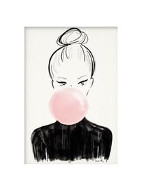 Póster Bulle, Papel, Blanco, negro, rosa, An 30 x Al 42 cm