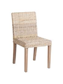 Silla de ratán Maria, Asiento: ratán, Patas: madera, Beige, bayo, An 54 x Al 88 cm