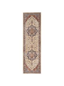 Tapis de couloir vintage Lagos, Crème, rouge, bleu foncé