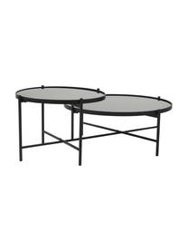 Mesa de centro Li, con 2 tableros de vidrio, Tablero: vidrio laminado, Estructura: metal con pintura en polv, Negro, An 122 x Al 43 cm