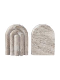 Marmor-Buchstützen Malie, 2 Stück, Marmor, Beige, marmoriert, B 12 cm x H 16 cm