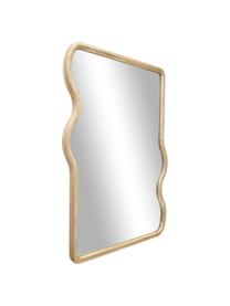 Wellenförmiger Wandspiegel Stream aus Holz, Rahmen: Eschenholz, Spiegelfläche: Spiegelglas, Rückseite: Mitteldichte Holzfaserpla, Beige, B 70 x H 100 cm