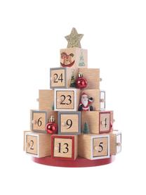 Calendario de adviento Tree, Madera DM, Multicolor, Ø 21 x Al 29 cm