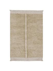 Tappeto reversibile in lana color crema/beige lavabile fatto a mano con motivo Tundra, Retro: cotone riciclato, Beige, Larg. 140 x Lung. 200 cm (taglia S)