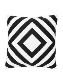 Housse de coussin 45x45 noir/blanc Sera, 100 % coton, Blanc & noir, à imprimé, larg. 45 x long. 45 cm