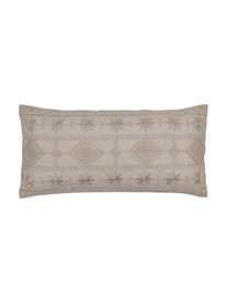 Poszewka na poduszkę z bawełny z haftem Elaine, 2 szt., Taupe, S 40 x D 80 cm