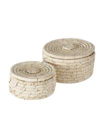 Opbergpottenset Samilana, 2 -delig, Dadelpalm bladeren, Beige, Set met verschillende formaten