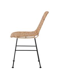 Chaise en rotin Kitty, Noir, beige