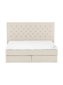 Lit Boxspring matelassé beige Pheobe, Beige