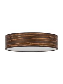 Plafondlamp Ocho van hout, Lampenkap: hout, Diffuser: papier, Houtkleurig, wit, Ø 40 x H 11 cm