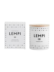 Vela perfumada Lempi (rosa), Recipiente: vidrio, Tapa: madera de haya, Blanco, Ø 8 x Al 9 cm