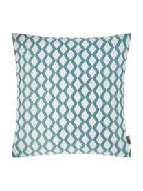 Housse de coussin décorative 50x50 Matteo, Vert de jade, blanc cassé