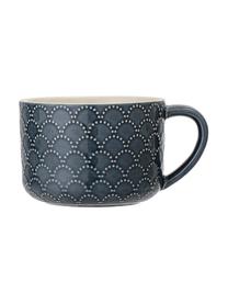 Tazas de café Naomie, 4 uds., Gres, Azul, blanco, Ø 10 x Al 7 cm, 300 ml