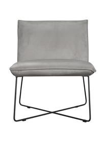 Sedia imbottita in velluto grigio Victor, Rivestimento: velluto (100% poliestere), Struttura: legno, Gambe: metallo, Velluto grigio, nero, Larg. 75 x Prof. 75 cm