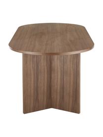 Table ovale en bois Toni, 200 x 90 cm, MDF avec placage en noyer, laqué, Bois de noyer, larg. 200 x prof. 90 cm