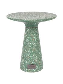 Ronde tuin bijzettafel Victoria van terrazzo in groen, Groen, Ø 41 x H 47 cm