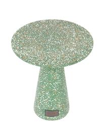 Table d'appoint de jardin ronde terrazzo vert Victoria, Vert, Ø 41 x haut. 47 cm