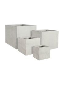 Set de maceteros Linea, 4 uds., Piedra, Gris claro, An 37 x Al 31 cm