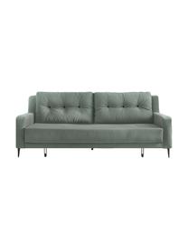 Sofa rozkładana z aksamitu Bergen (3-osobowa), Tapicerka: 100% aksamit poliestrowy, Nogi: metal lakierowany, Zielony miętowy, S 222 x G 92 cm