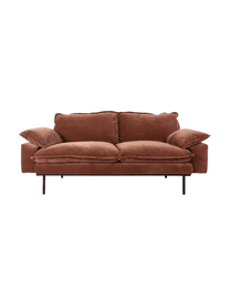 Samt-Sofa Magnolia (2-Sitzer) mit Metall-Füßen, Bezug: Samt (100% Polyester), Füße: Metall, pulverbeschichtet, Samt Rot, B 175 x T 94 cm