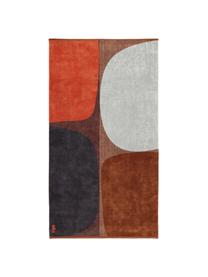 Strandlaken Stones met abstract patroon, Oranje, bruin, wit, zwart, B 100 x L 180 cm