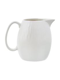 Ručně vyrobená mléčenka s jemným reliéfem Sandvig, 250 ml, Barvený porcelán, Tlumeně bílá, Ø 8 cm, V 9 cm