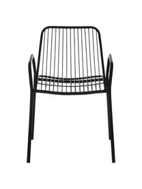 Sedia da giardino in metallo con braccioli Tirana 2 pz, Metallo verniciato a polvere, Nero, Larg. 54 x Prof. 54 cm