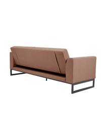 Sofa rozkładana Josephine (3-osobowa), Tapicerka: 100% poliester Dzięki tka, Stelaż: lite drewno sosnowe, skle, Nogi: metal, Nugatowa tkanina, S 238 x G 85 cm