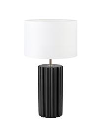 Moderne keramische tafellamp Column, Lampenkap: stof, Lampvoet: keramiek, Wit, zwart, Ø 24 x H 44 cm