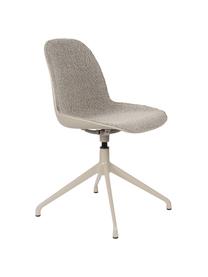 Bouclé draaistoel Albert in grijs, Bekleding: 100 % polyester, Frame: gecoat aluminium, Bouclé taupe, B 45 x D 52 cm