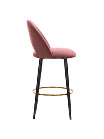 Sametová barová židle Rachel, Starorůžová, Š 48 cm, V 110 cm