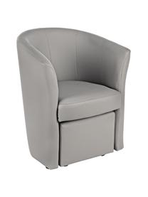 Fotel ze sztucznej skóry z pufem Rita, Tapicerka: sztuczna skóra (94% PVC, , Stelaż: drewno sosnowe, sklejka, Szary, S 64 x G 60 cm