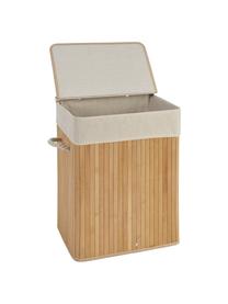 Cesta de lavandería Brimsdown, Cesta: madera de bambú, Bolsa: 70% yute, 30% algodón, Marrón, An 41 x Al 50 cm