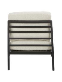 Fauteuil scandi Becky, En tissu bouclé beige, noir, larg. 73 x haut. 71 cm