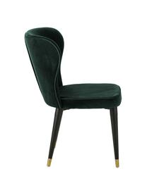 Chaise classique velours rembourré Cleo, Velours vert foncé