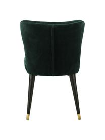 Silla de terciopelo Cleo, Tapizado: terciopelo (poliéster) 50, Patas: metal pintado, Verde oscuro, negro, dorado, An 51 x F 62 cm