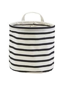 Panier de rangement Stripes, Coton, polyester, soie synthétique, Noir, blanc, Ø 20 x haut. 20 cm