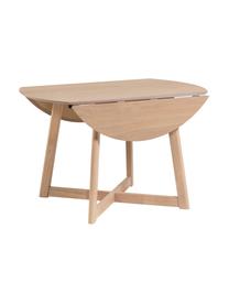 Tavolo rotondo pieghevole Maryse, Ø120 cm, Gambe: legno di albero della gom, Finitura in legno di quercia, Ø 120 x Alt. 75 cm