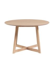 Table ronde bois de chêne Maryse, Ø 120 cm, Blanc