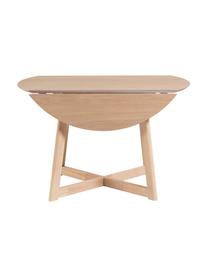 Ronde klaptafel Maryse, Ø 120 cm, Tafelblad: MDF, eikenhoutfineer, Poten: massief rubberhout, Wit, Ø 120 x H 75 cm