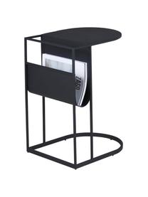 Mesa auxiliar de metal con revistero Grayson, Metal con pintura en polvo, Negro, An 45 x Al 60 cm